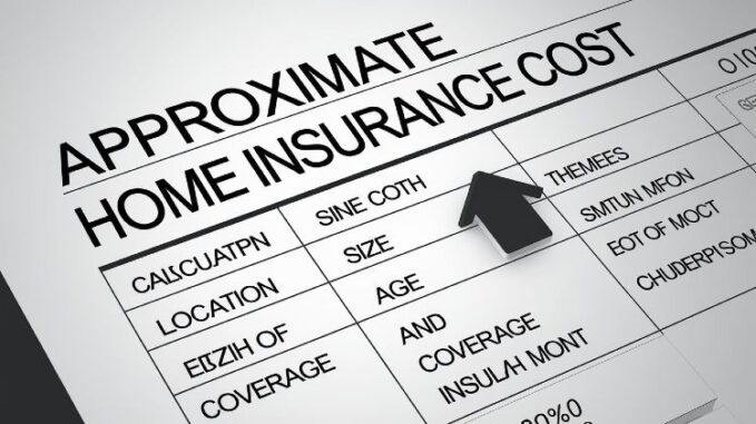 Approximate Home Insurance Cost (Calculator)